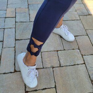 Chico's Leggings Navy Travel Activewear Athleisure Sexy Women Size XS-S NWOT